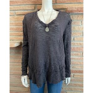 We The Free Raw Edge Rustic Cotton Sweater